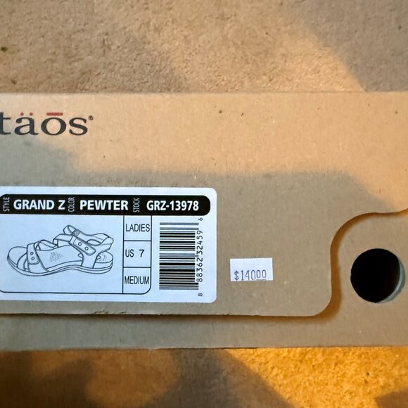 Taos Footwear Women's Grand Z Pewter Sandals Sz 7 - Picture 6 of 6